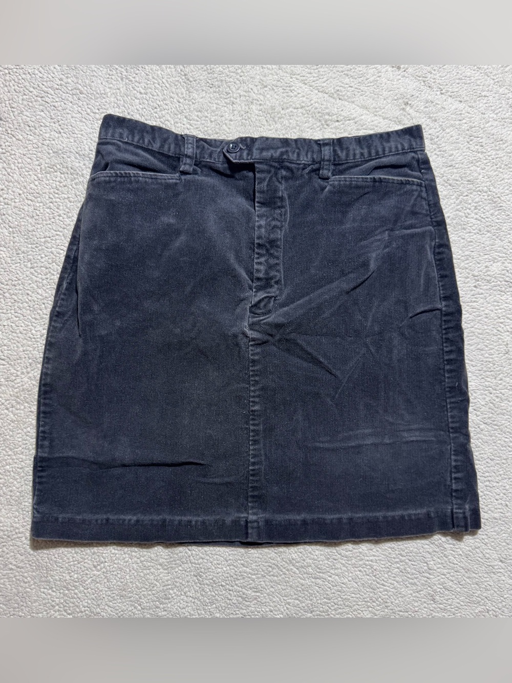 Eddie Bauer Skirt Womens 12P Petite Black Corduroy Mini Straight Pencil Vintage